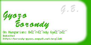 gyozo borondy business card